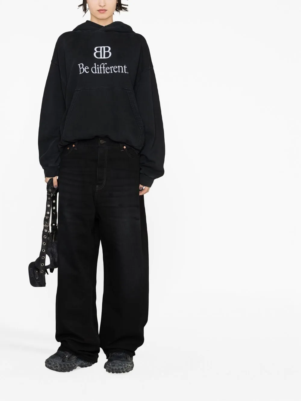 Balenciaga Hoodie met tekst - Zwart