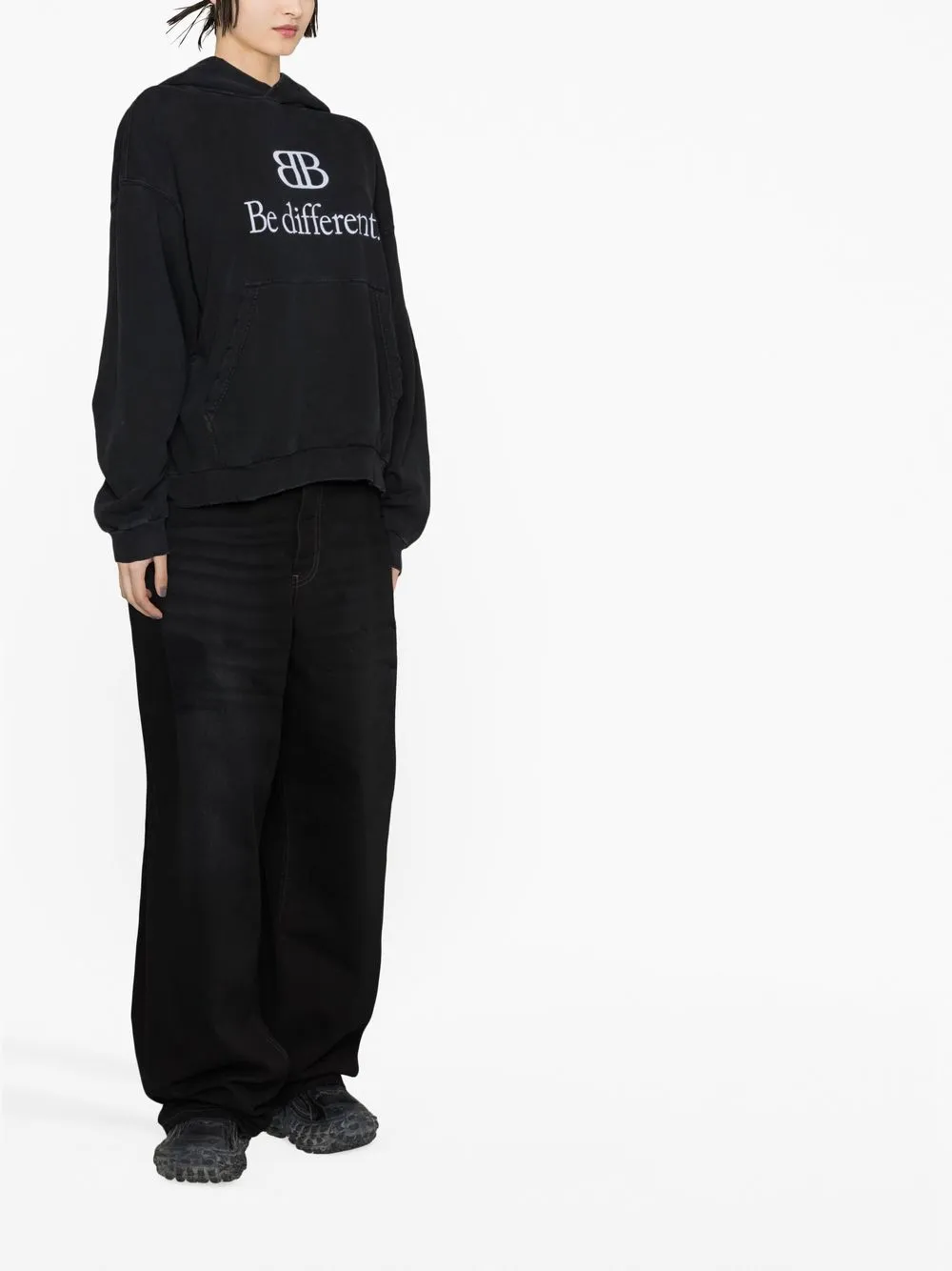 Balenciaga Hoodie met tekst Zwart