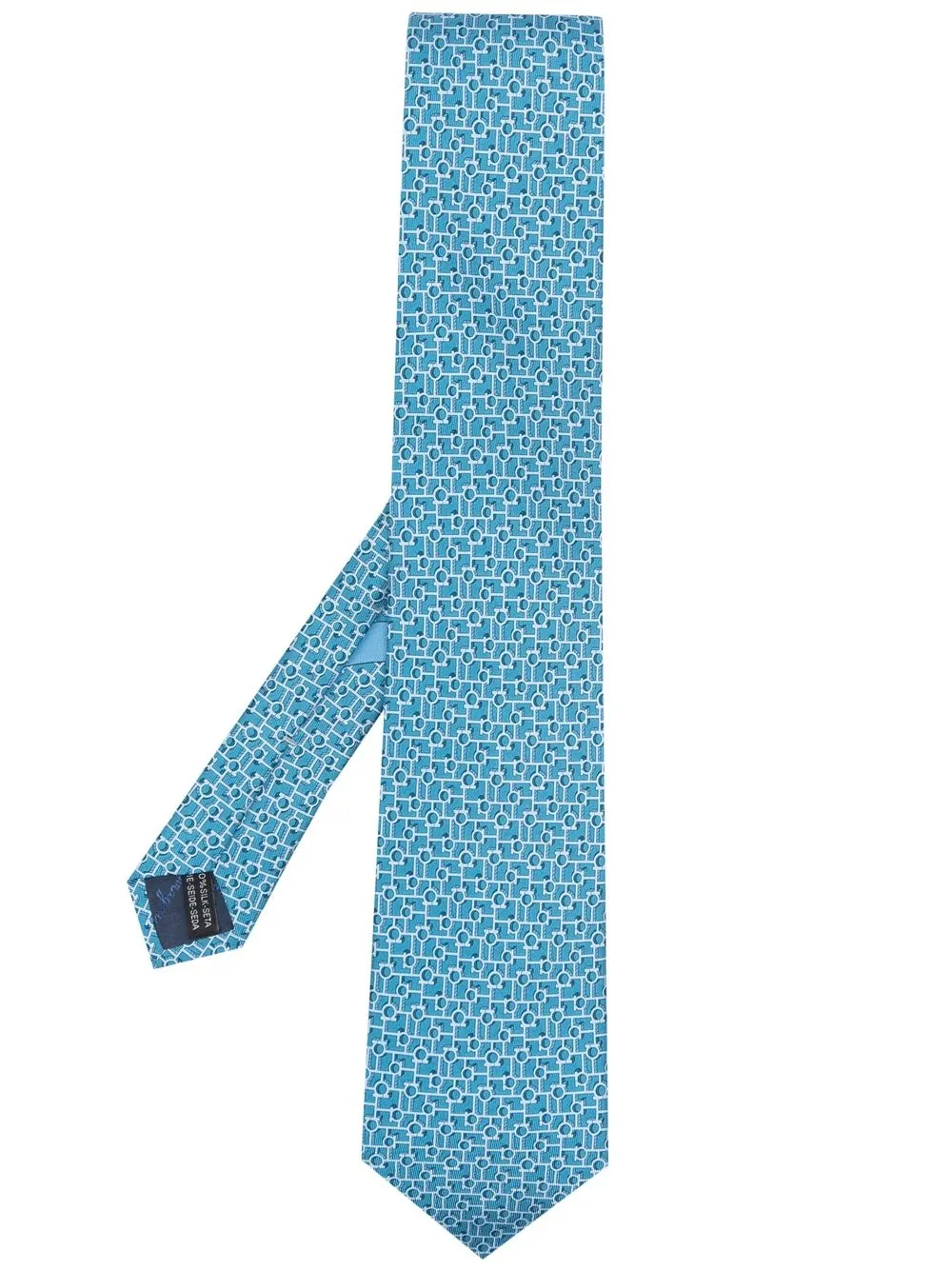 

Salvatore Ferragamo Ganicini-jacquard silk tie - Blue