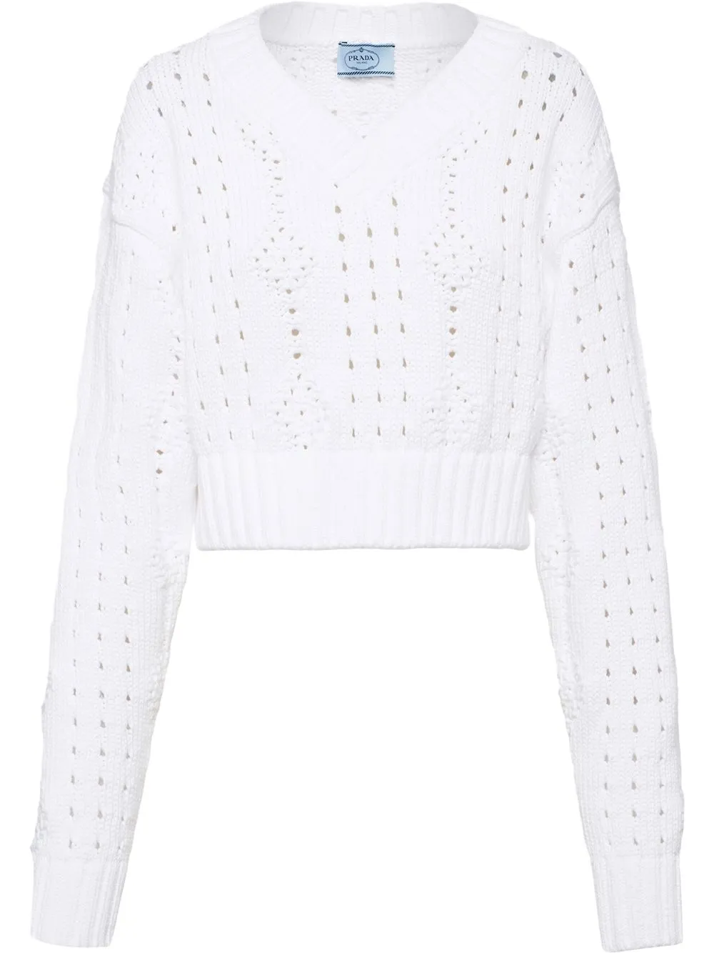 Prada pointelle-knit Cropped Jumper - Farfetch