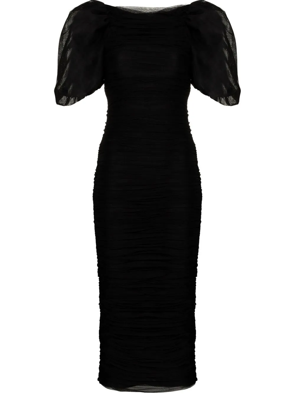 

ANOUKI short-sleeve gathered pencil dress - Black