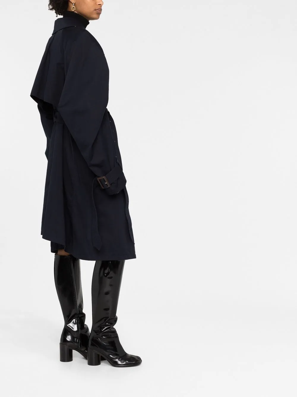 Balenciaga Twisted puff-sleeves Cotton Trench Coat - Farfetch