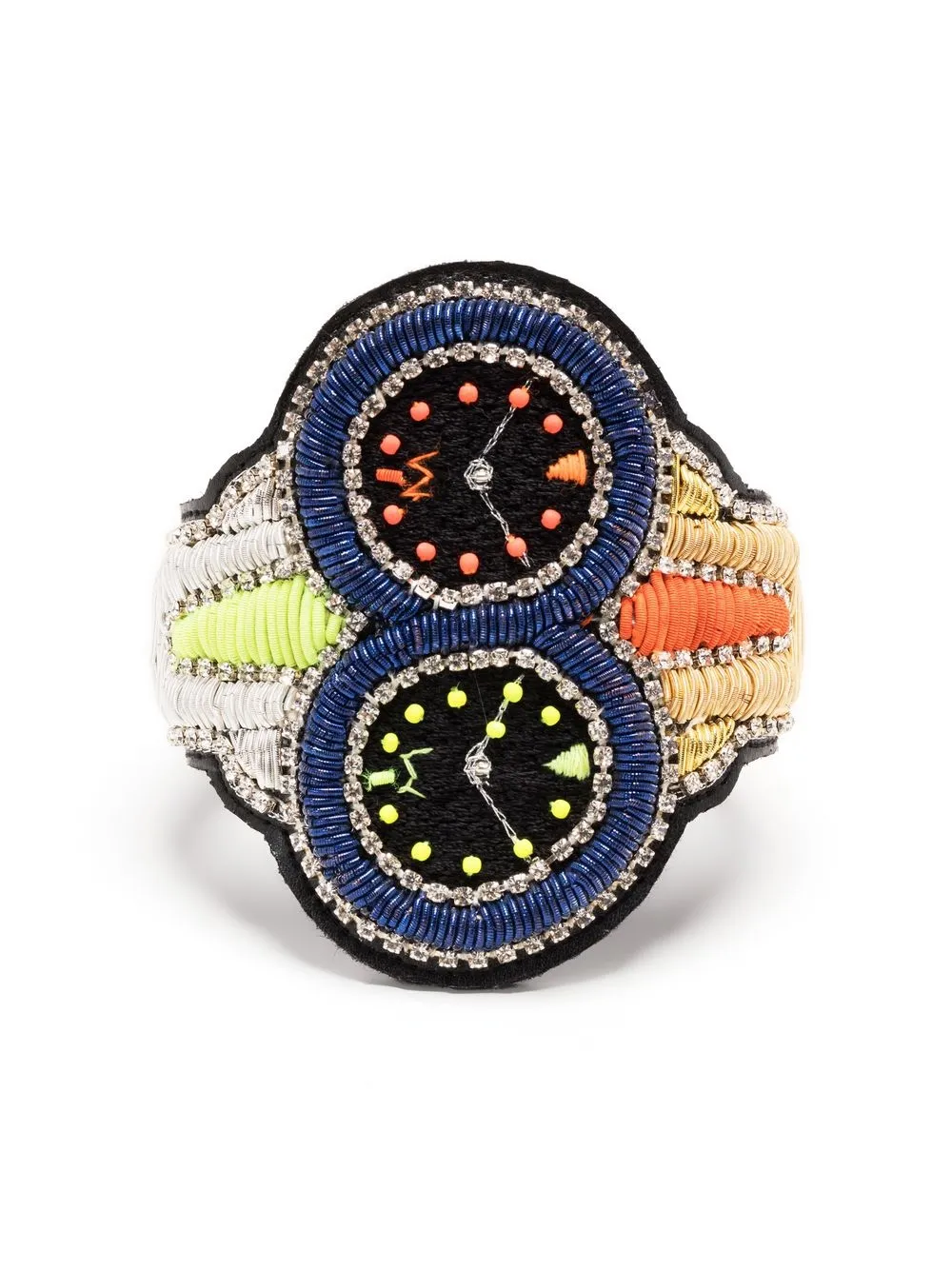 

Walter Van Beirendonck pulsera con detalle de pavo real - Negro