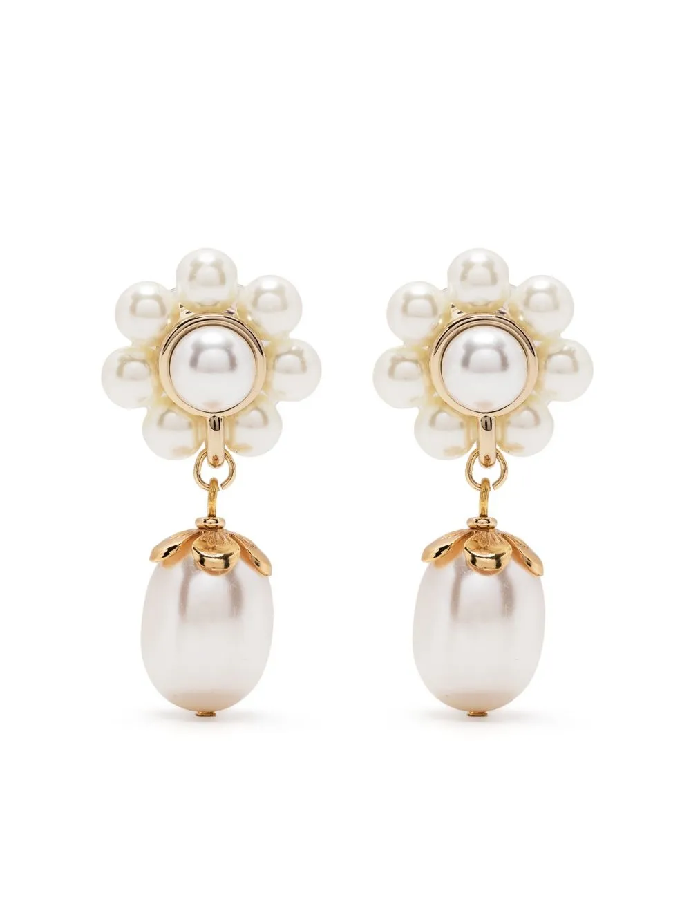 

Shrimps Marti floral pearl-drop earrings - Gold