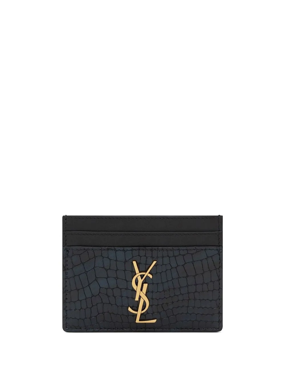 

Saint Laurent crocodile embossed cardholder - Blue