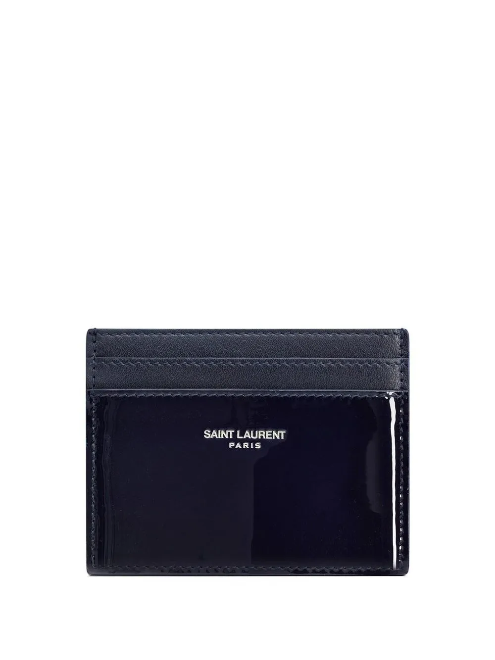 

Saint Laurent logo-stamp leather cardholder - Blue