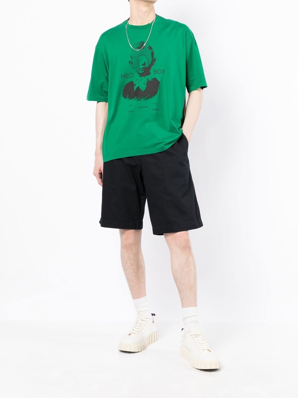 Shop Undercoverism Neo Boy Graphic-print T-shirt In Green