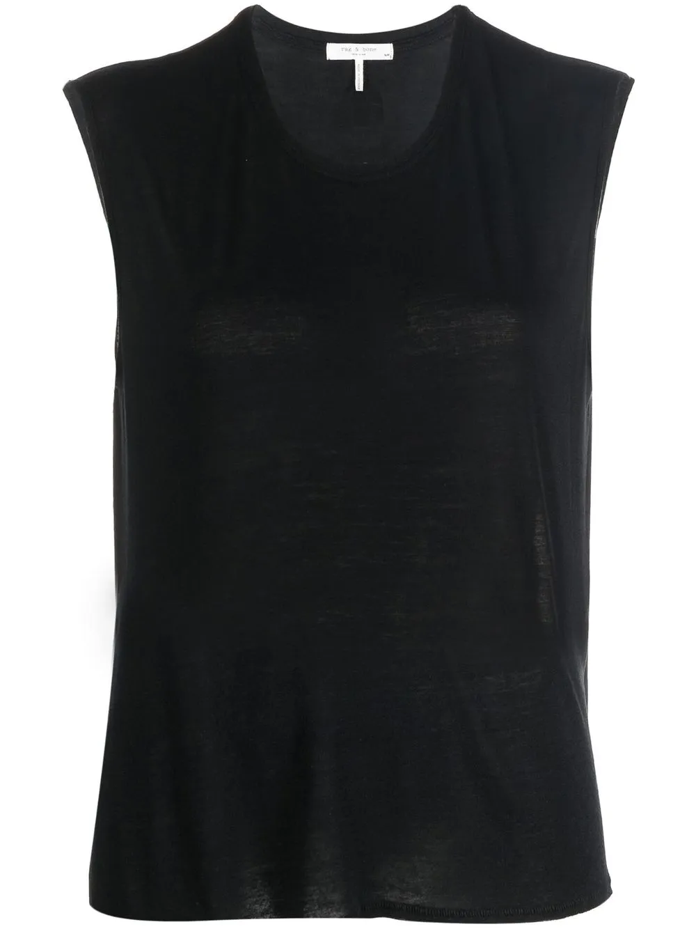 crew-neck sleeveless tank top