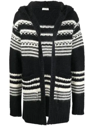 Saint Laurent Baja Striped Cardigan Black FARFETCH