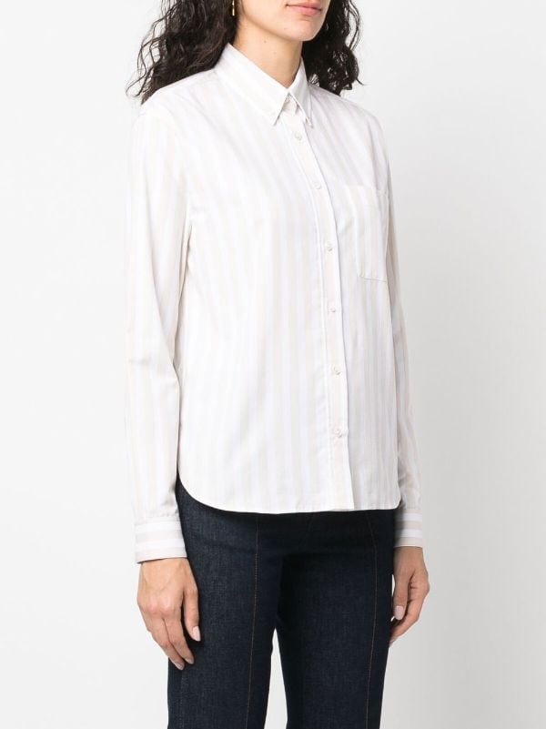 Louis Vuitton White Cotton Logo Embroidered Button Front Shirt M