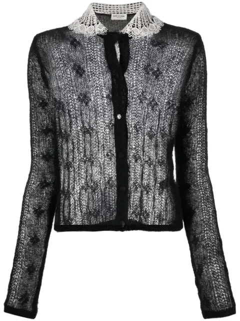 Saint Laurent rounded-collar knit cardigan