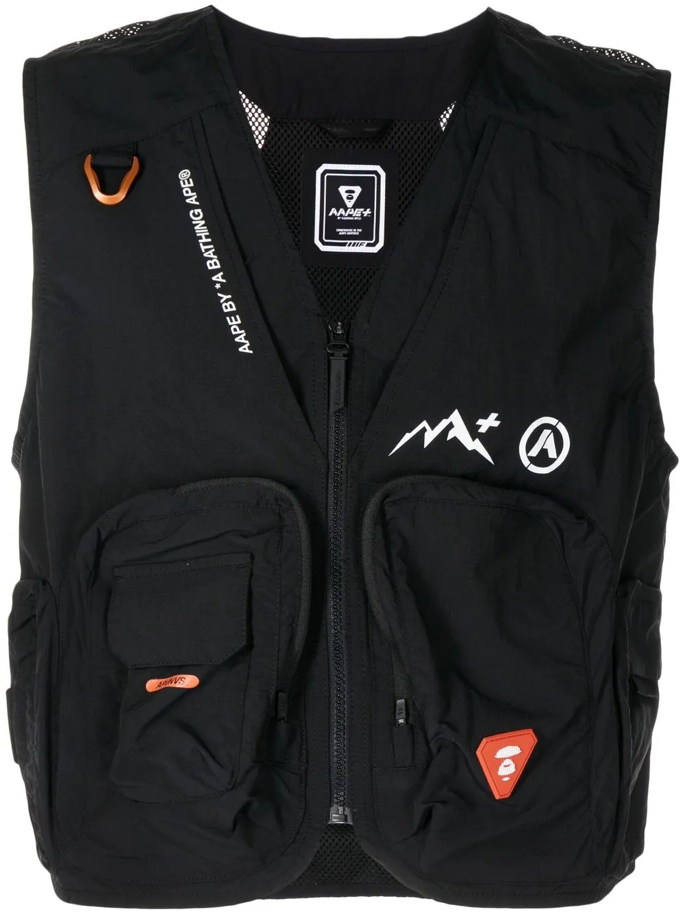 

AAPE BY *A BATHING APE® logo print cargo vest - Black