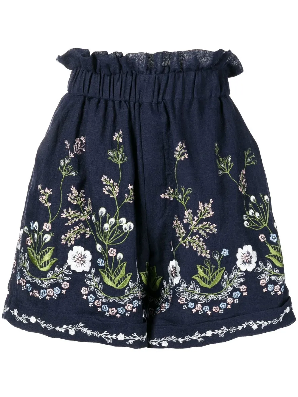 

Biyan shorts con bordado floral - Azul