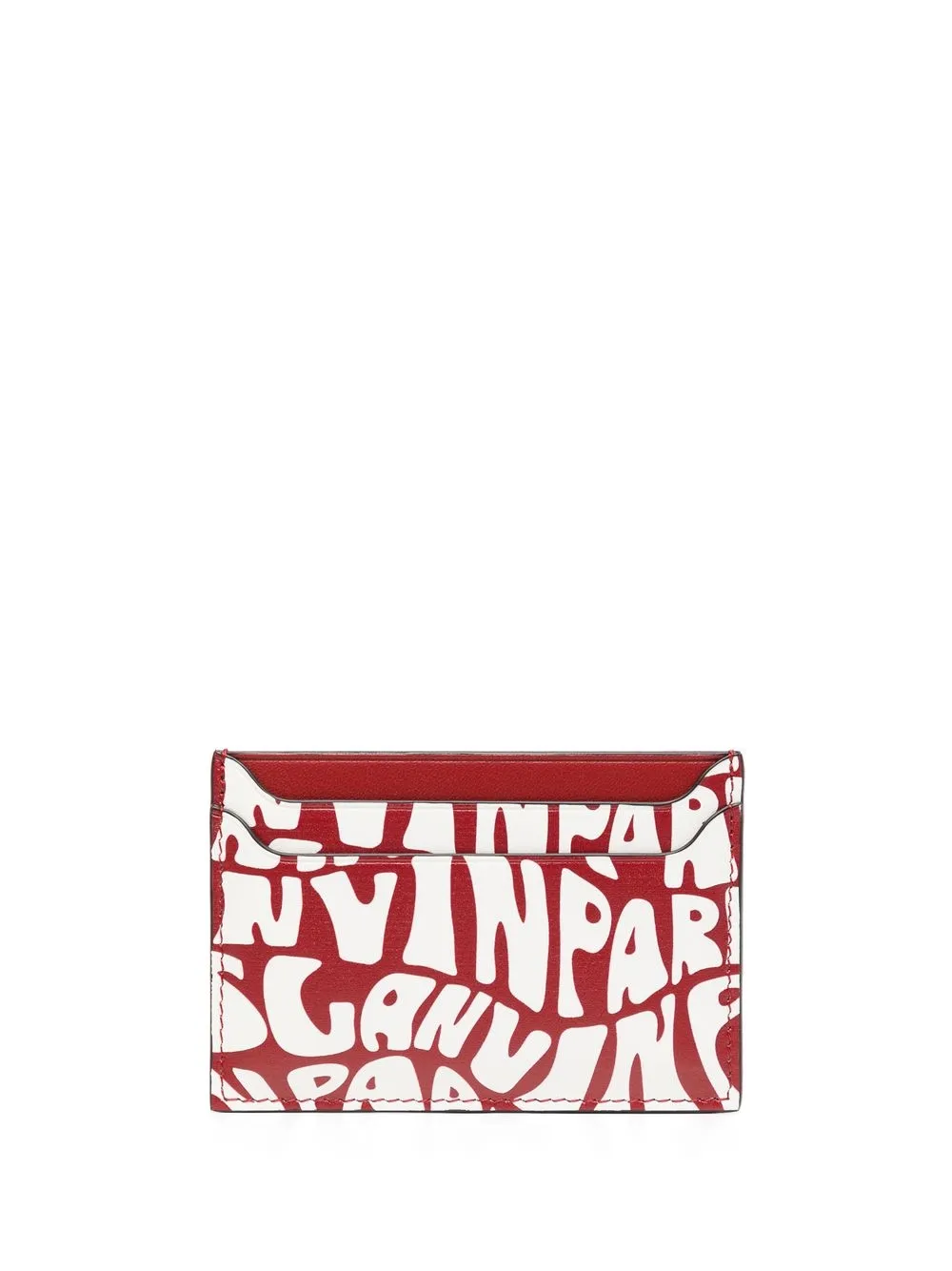 

Lanvin logo-print leather cardholder - Red