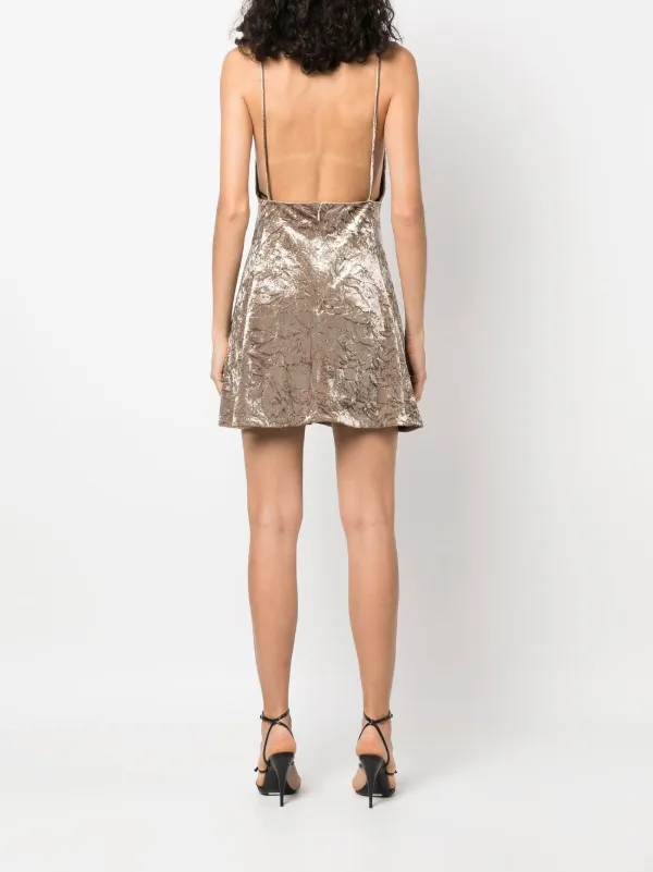 Saint Laurent spaghetti-strap V-neck Dress Brown FARFETCH PH