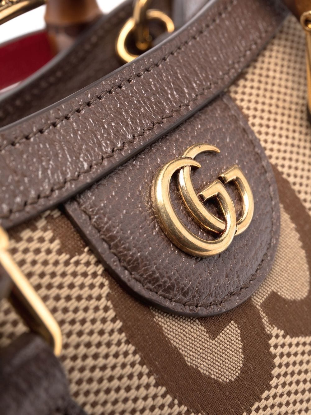 Shop Gucci Mini Diana Jumbo Gg Tote Bag In Braun