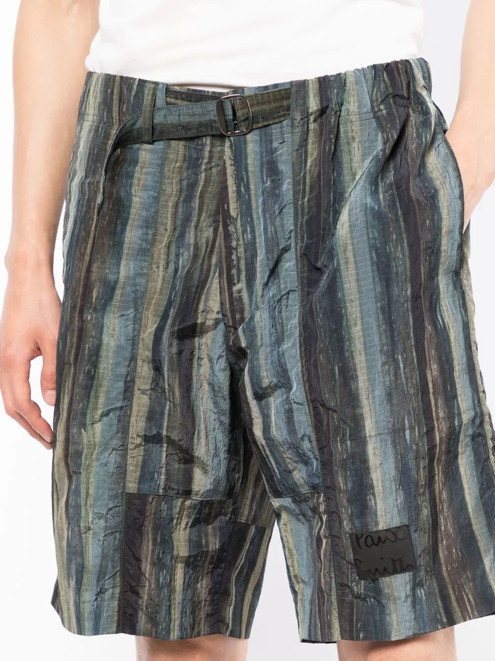 Shop Paul Smith Woodland-print Bermuda Shorts In 绿色