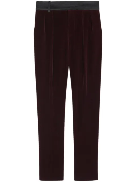 Saint Laurent velvet-effect slim-cut trousers 