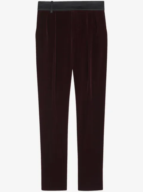 Saint Laurent velvet-effect slim-cut trousers 