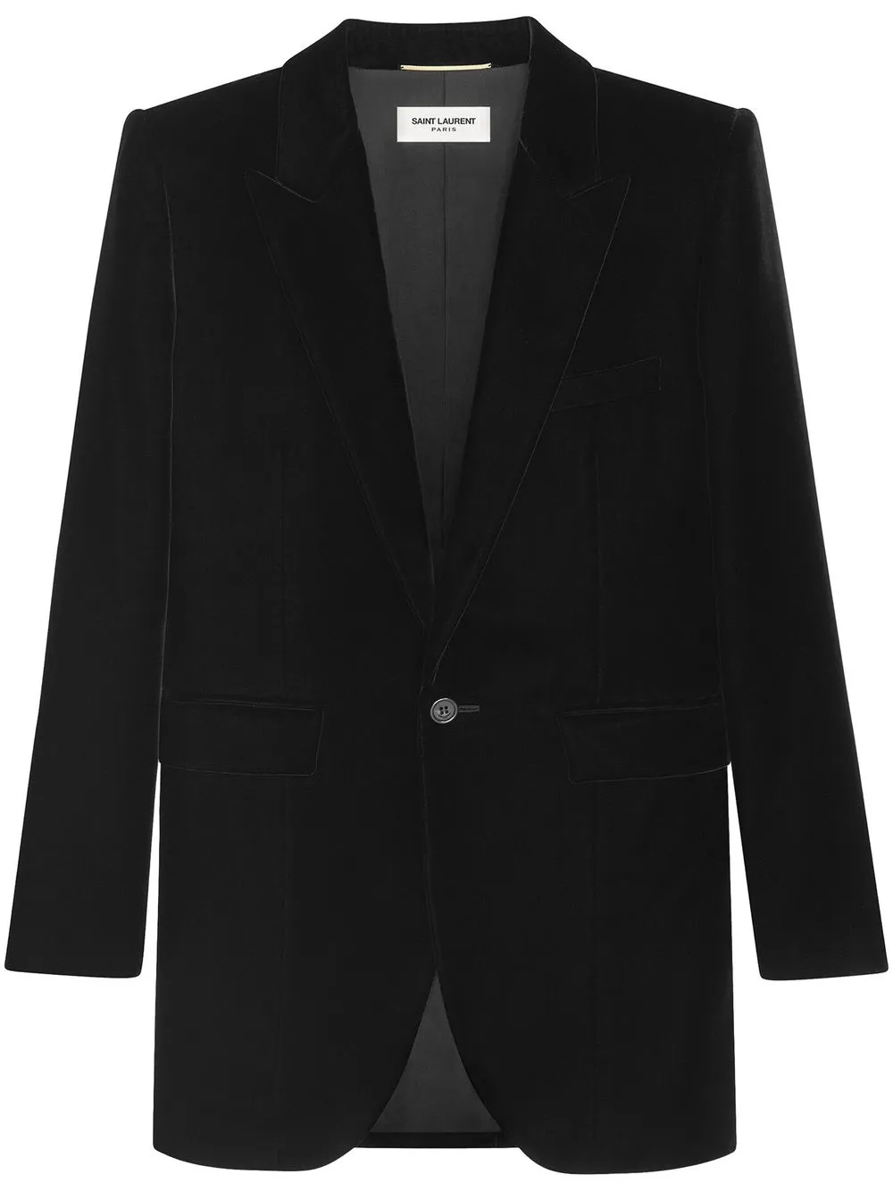 Saint Laurent single-breasted velved blazer – Black