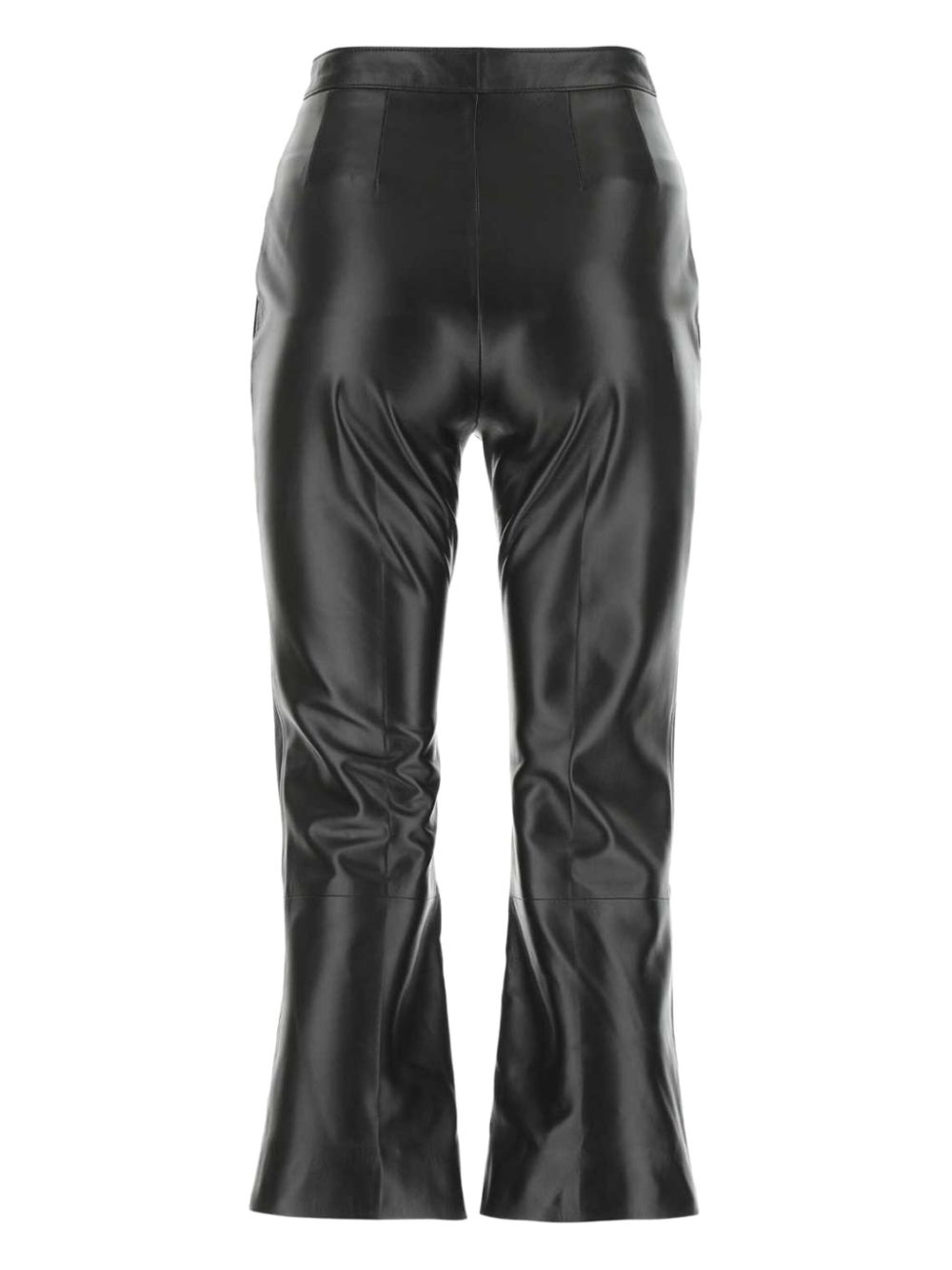 Saint Laurent pleat-detail leather trousers - Black