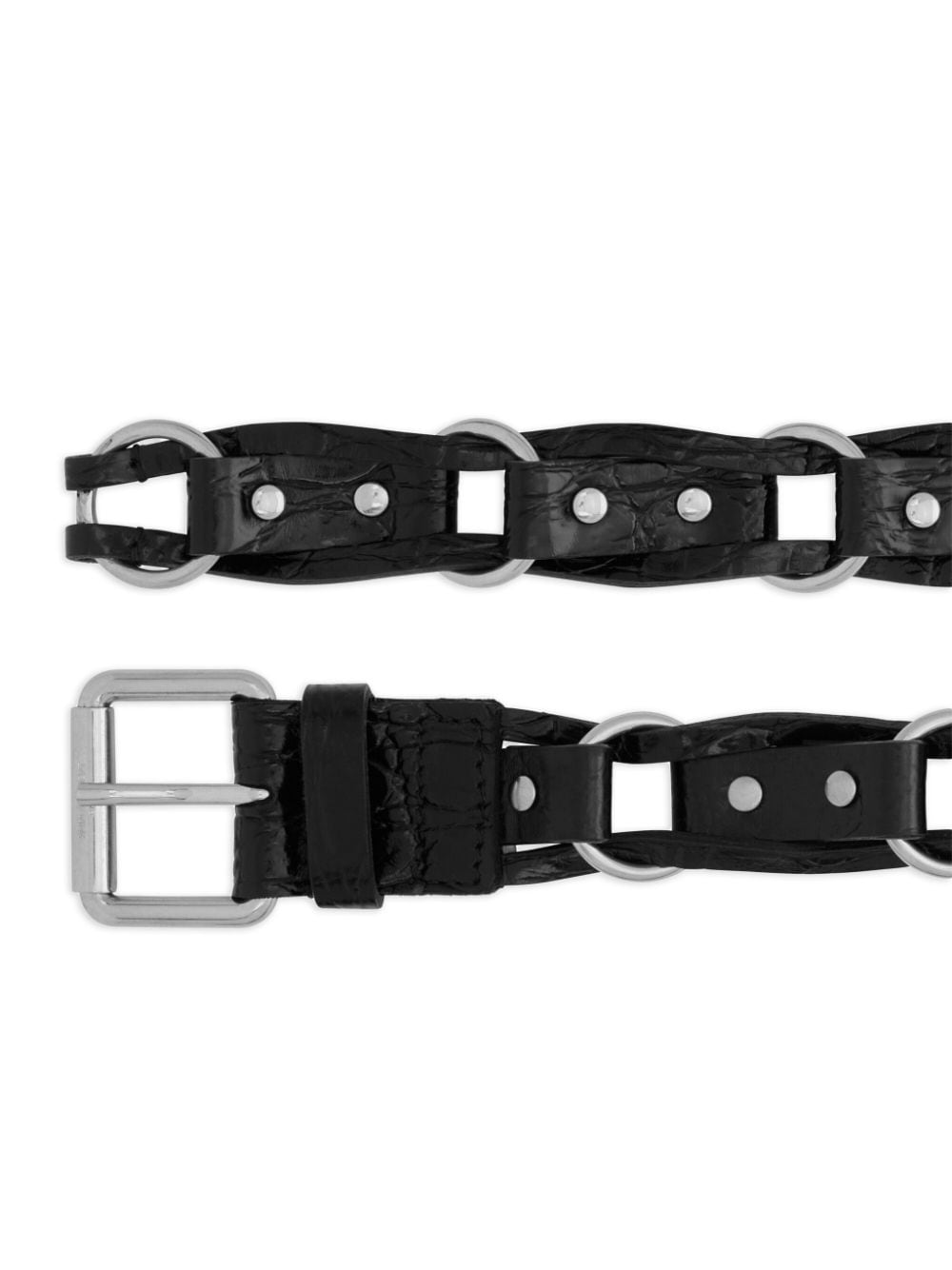 Saint Laurent buckle-fastening leather belt - Zwart