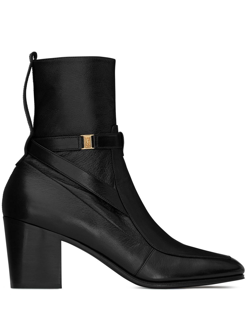 Saint Laurent Fran 75mm Ankle Boots In Black | ModeSens