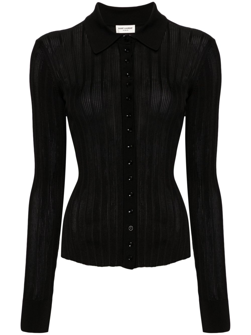 Saint Laurent ribbed-knit cardigan - Black