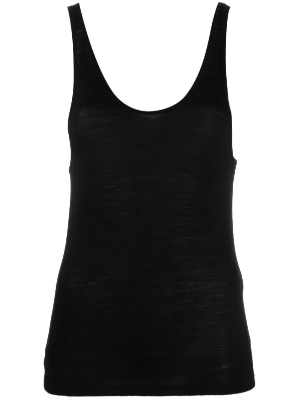 Saint Laurent Monogram-Embroidered Stripe Tank Top