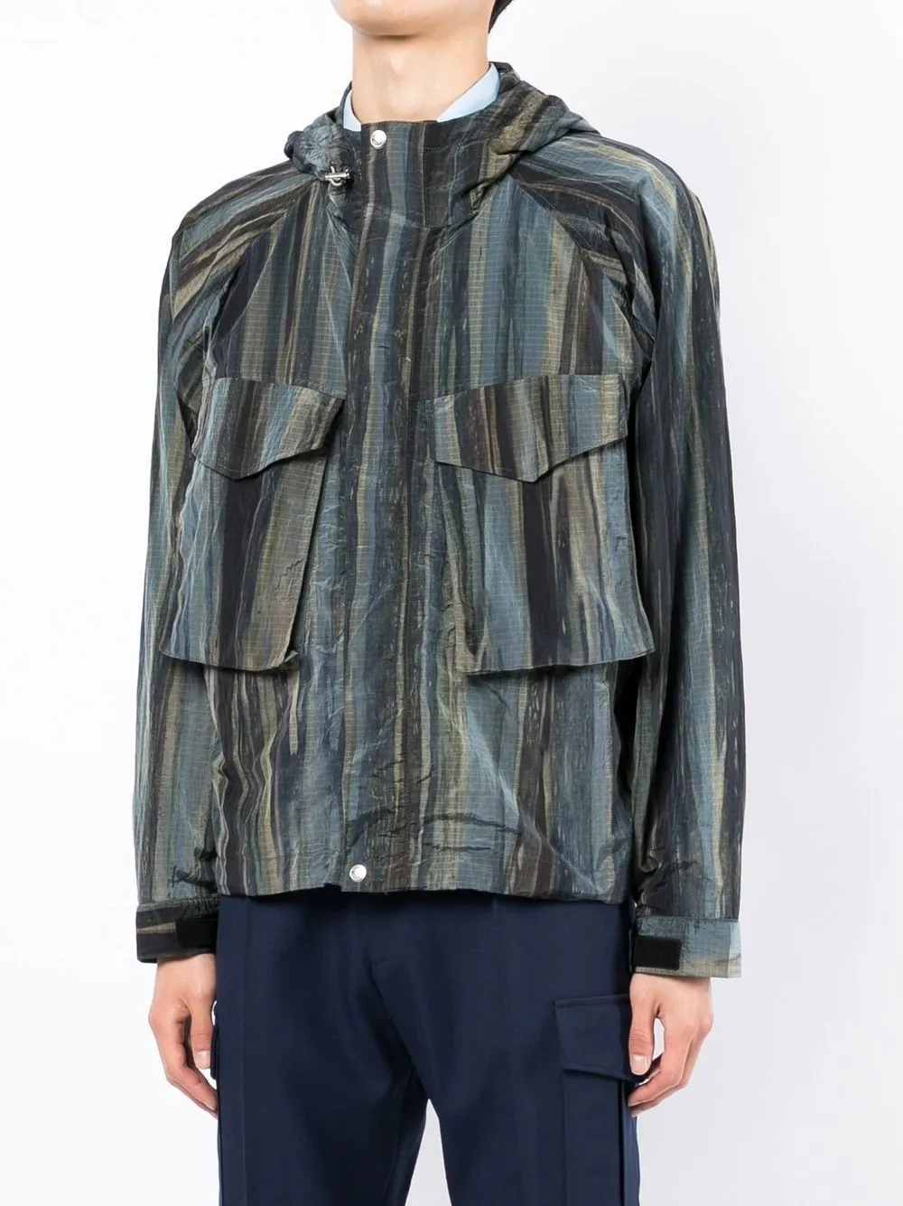  Paul Smith Kapuzenjacke Mit Woodland Print   Blau 