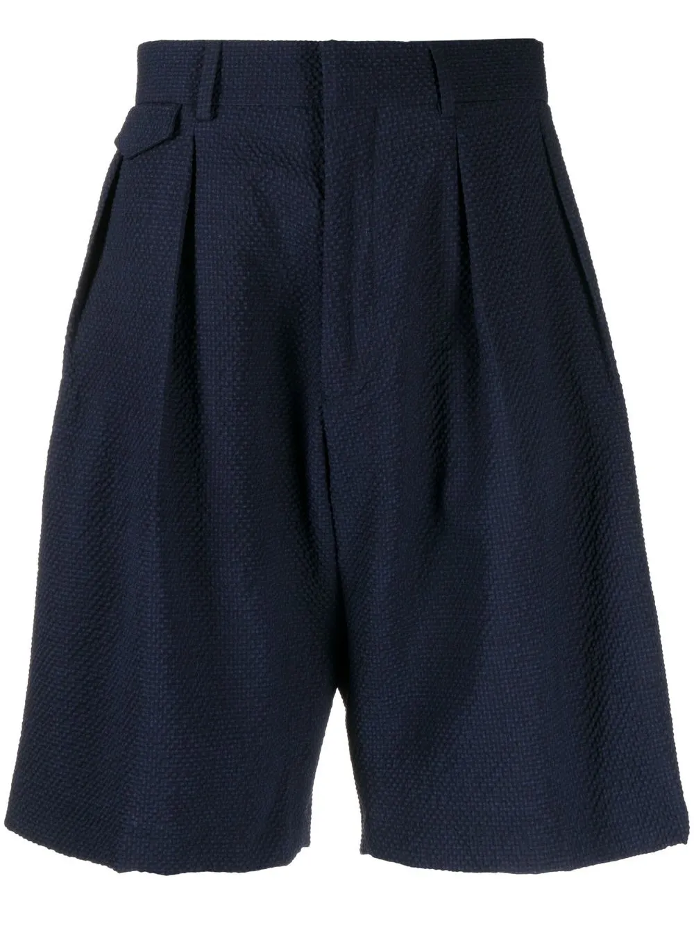 Paul Smith Wide-leg Wool Bermuda Shorts In Blue