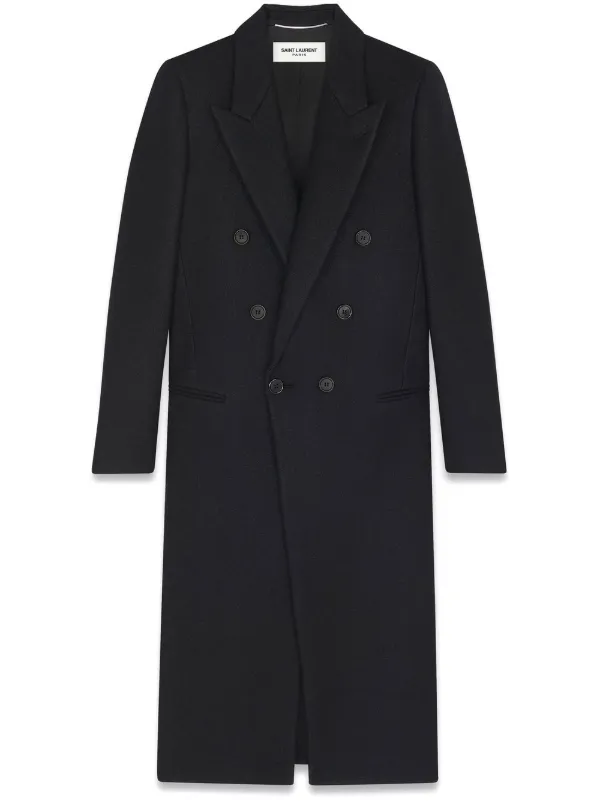 Double breasted black overcoat shop