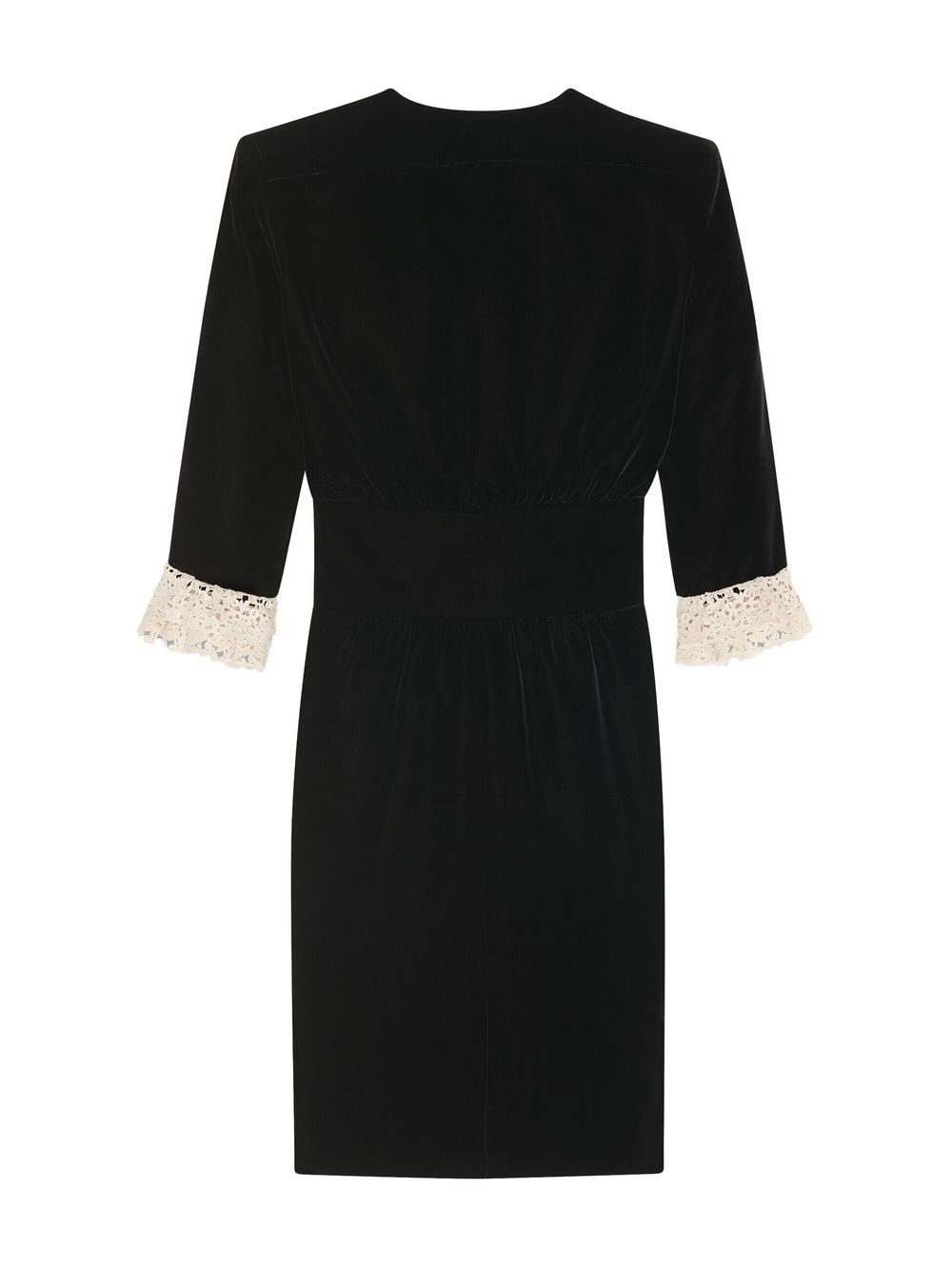 Image 2 of Saint Laurent lace-trim midi dress