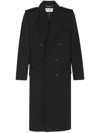 Saint Laurent double-breasted wool-blend Coat - Farfetch