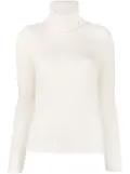 Saint Laurent ribbed-knit roll-neck sweater - Neutrals