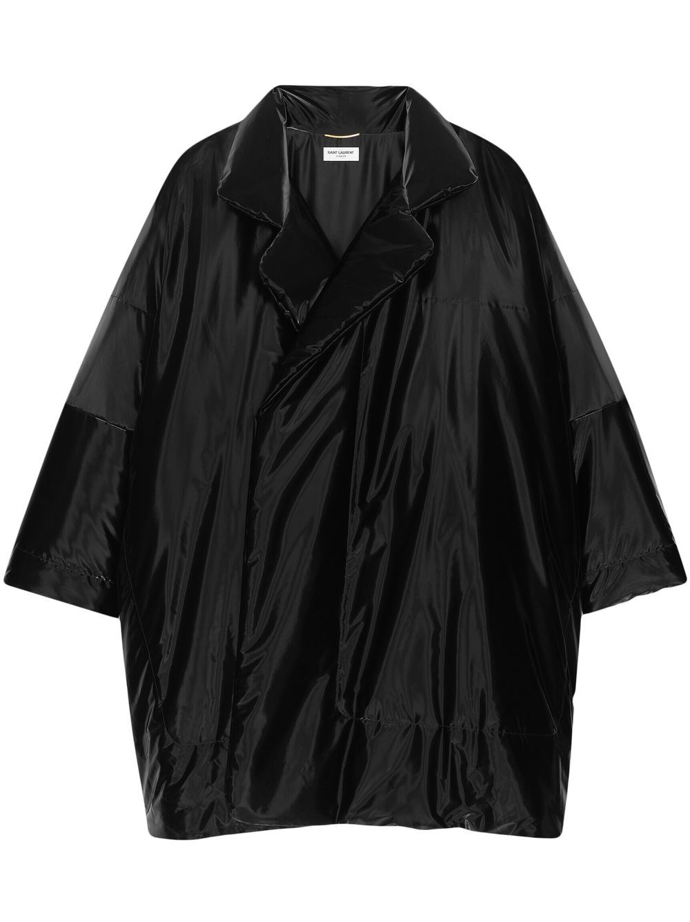 Saint Laurent lacquered-finish oversized coat – Black