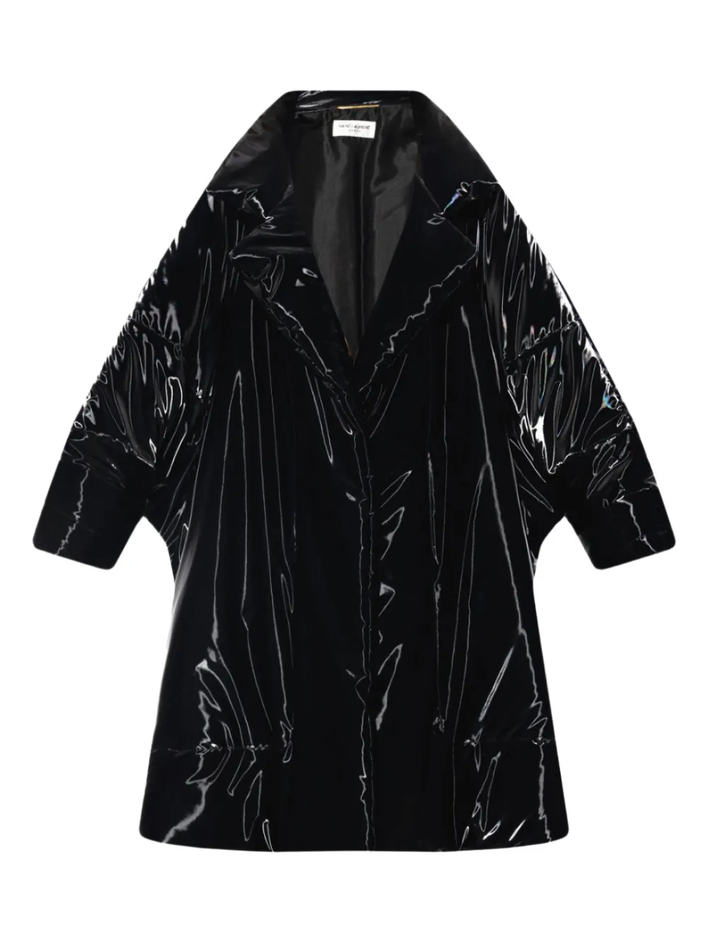 Saint Laurent lacquered-finish oversized coat | Black | Image 1