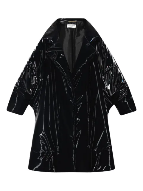 Saint Laurent lacquered-finish oversized coat