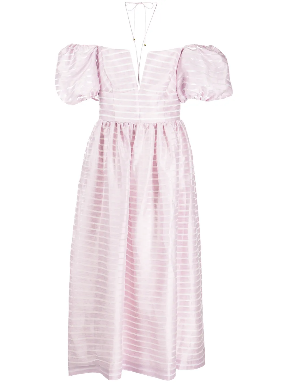 

Markarian Violet striped off-shoulder dress - Pink