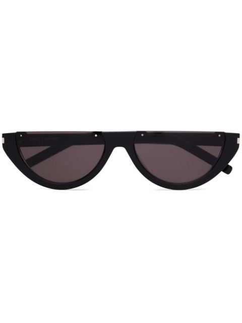 Saint Laurent SL 563 half-rim elongated cat-eye sunglasses