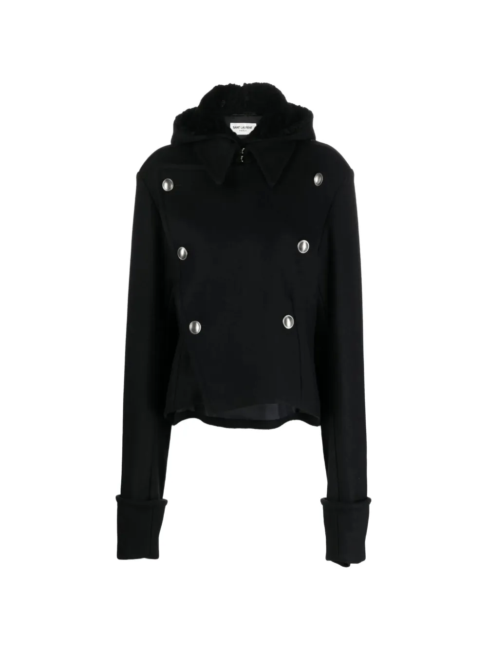 Saint Laurent detachable-hood Military Jacket | Black | FARFETCH