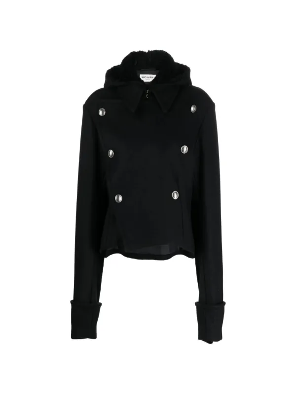 Saint Laurent detachable-hood Military Jacket | Black | FARFETCH