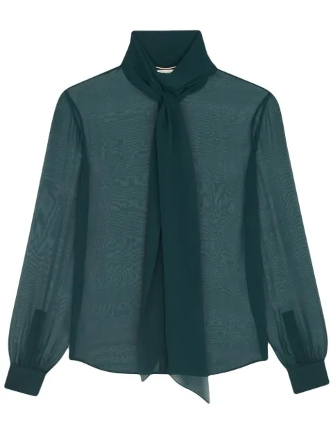 Saint Laurent scarf-detail silk blouse