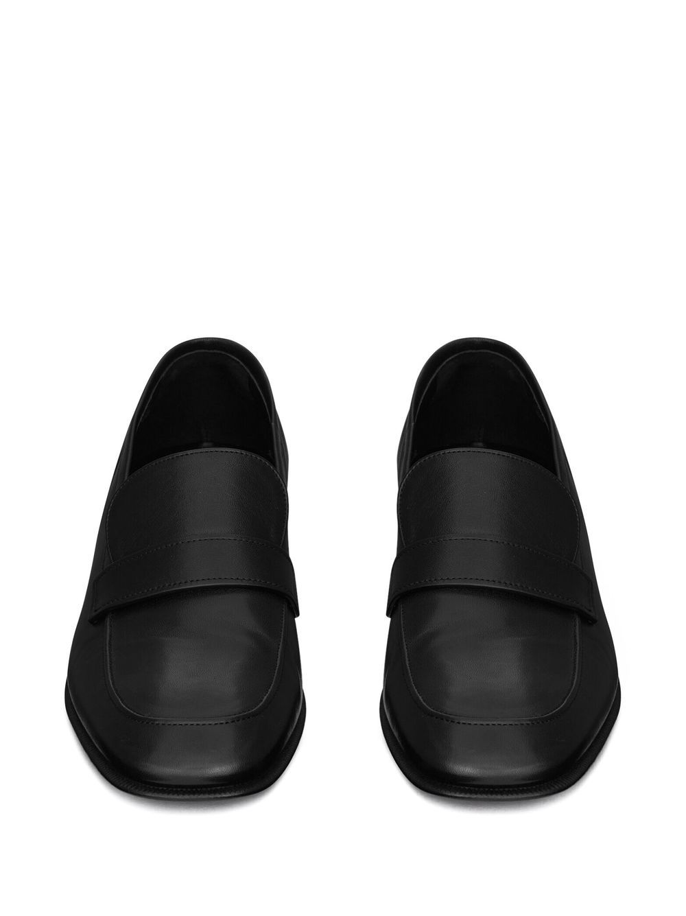 Shop Saint Laurent Solferino 30mm Leather Loafers In Black