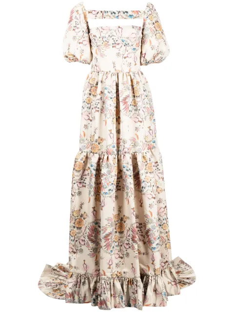 Markarian Maddalena floral brocade gown