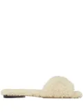 Saint Laurent shearling flat slides - Neutrals