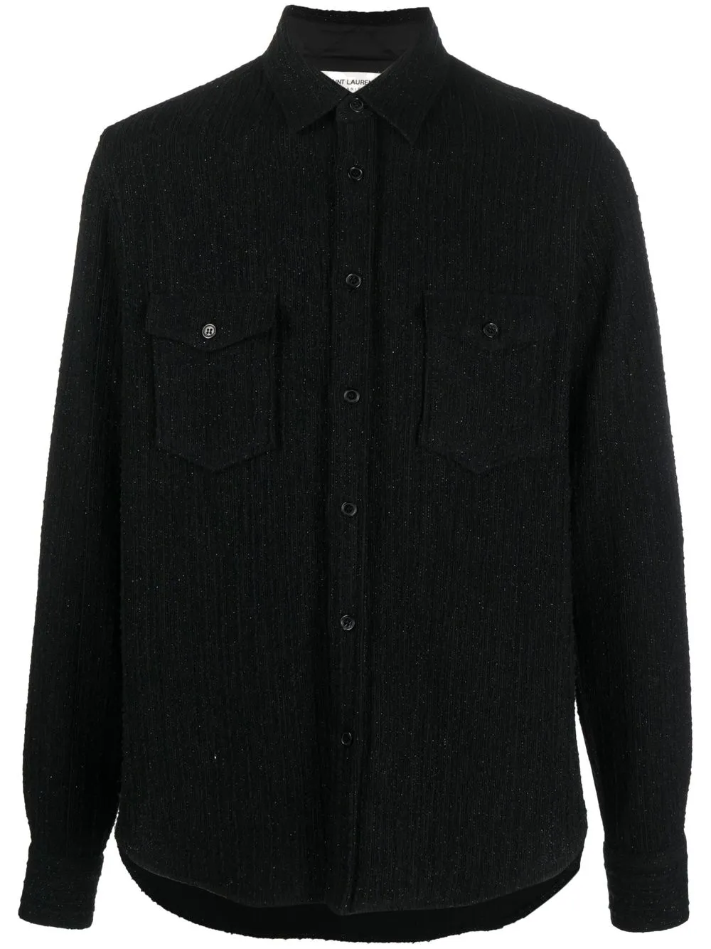 

Saint Laurent long-sleeve glittery shirt - Black