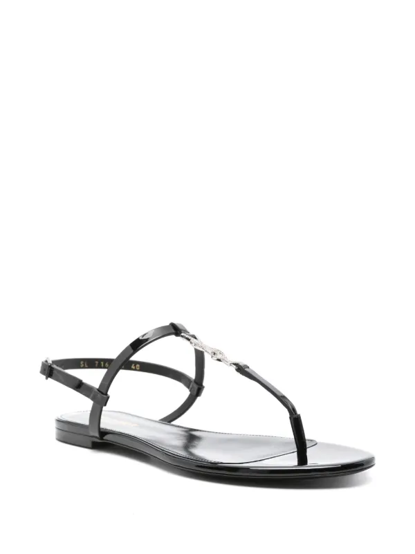 Saint Laurent カサンドラ サンダル | ブラック | FARFETCH JP