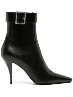 Saint Laurent 90mm Claude Leather Boots | Black | FARFETCH Saint Laurent 90mm Claude Leather Boots | Black | FARFETCH