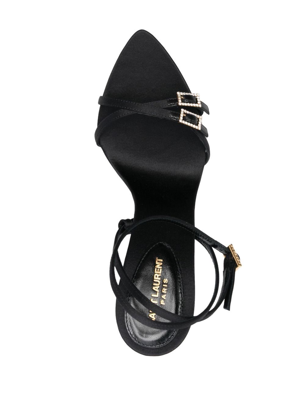 Shop Saint Laurent New Nuit 100mm Sandals In Black